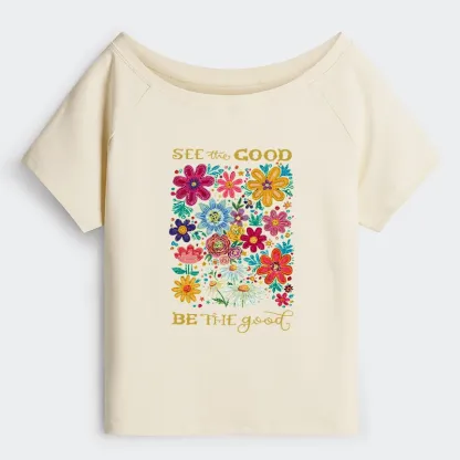 Tokyo-Tiger Flower：See The Good Be The Good Off Shoulder T-Shirt