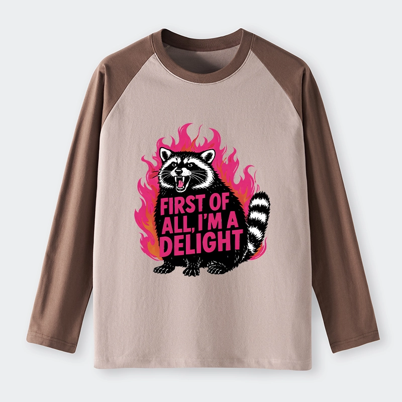 Tokyo-Tiger Angry Raccoon Funny Raglan Long Sleeve T-shirt