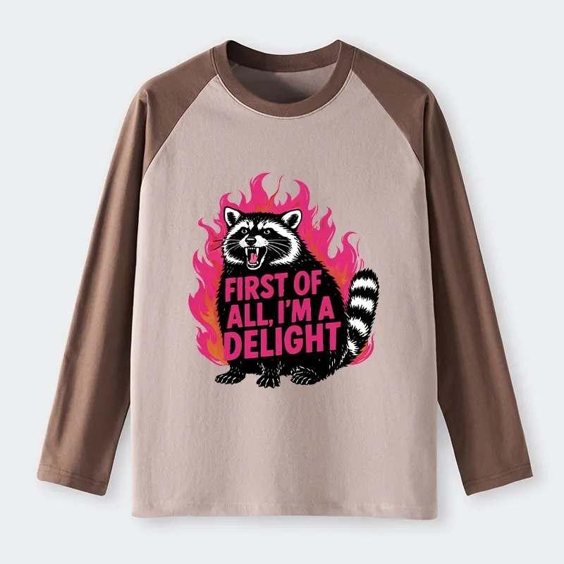 Tokyo-Tiger Angry Raccoon Funny Raglan Long Sleeve T-shirt
