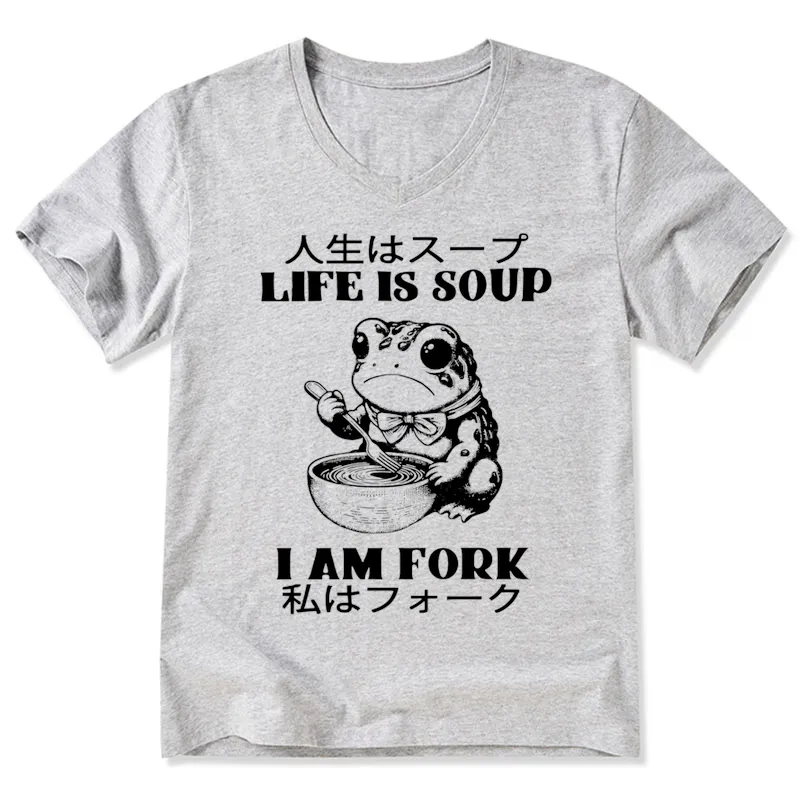 Tokyo-Tiger Life Is Soup I Am Fork V-Neck Classic T-Shirt