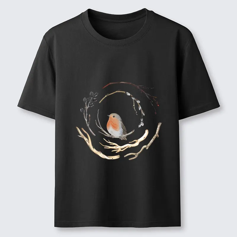 Tokyo-Tiger Cute Robin On Branch Classic T-Shirt