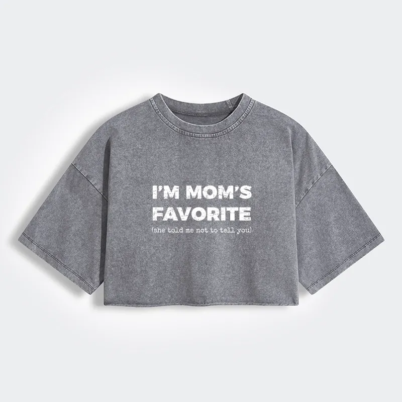 Tokyo-Tiger Mother's Day Jokes Women's Washed Crop T-Shirt