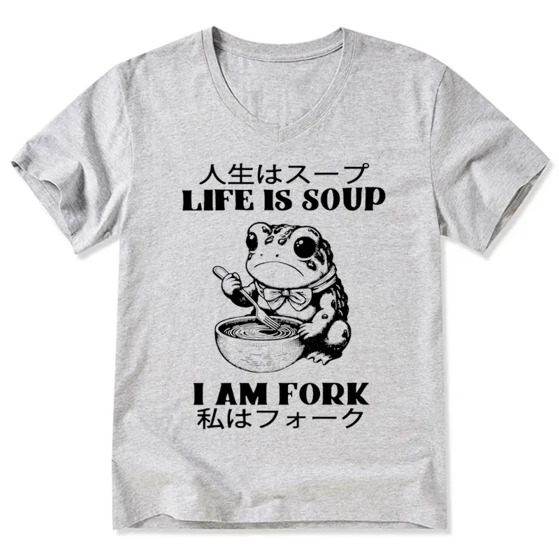 Tokyo-Tiger Life Is Soup I Am Fork V-Neck Classic T-Shirt