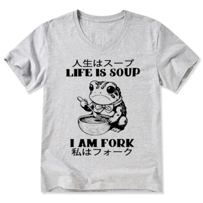 Tokyo-Tiger Life Is Soup I Am Fork V-Neck Classic T-Shirt