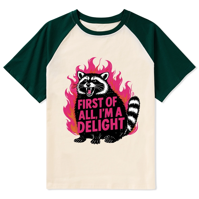 Tokyo-Tiger Angry Raccoon Funny Raglan T-shirt