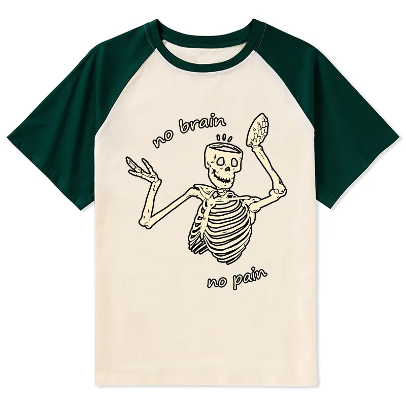 Tokyo-Tiger Skeletons Feel No Pain Raglan T-shirt Sale