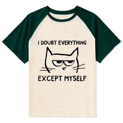 Tokyo-Tiger Confident Kitten Raglan T-shirt