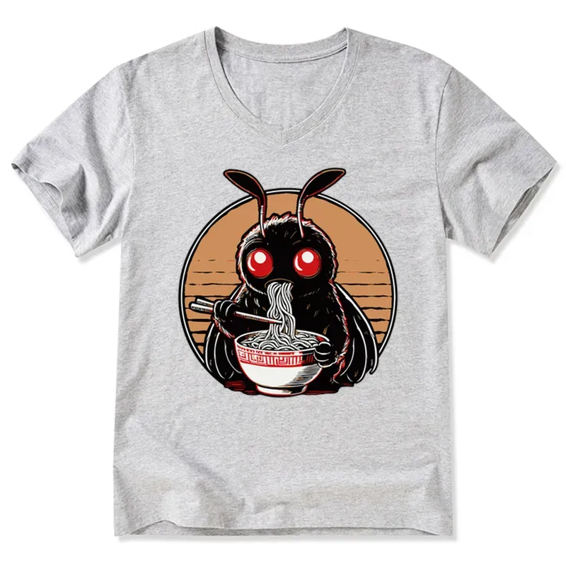 Tokyo-Tiger Mothman Eats Japanese Ramen V-Neck Classic T-Shirt