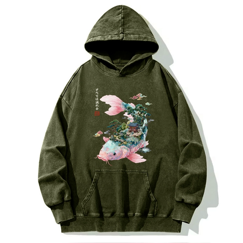 Tokyo-Tiger Journey Of The Flowing Koi Washed Hoodie