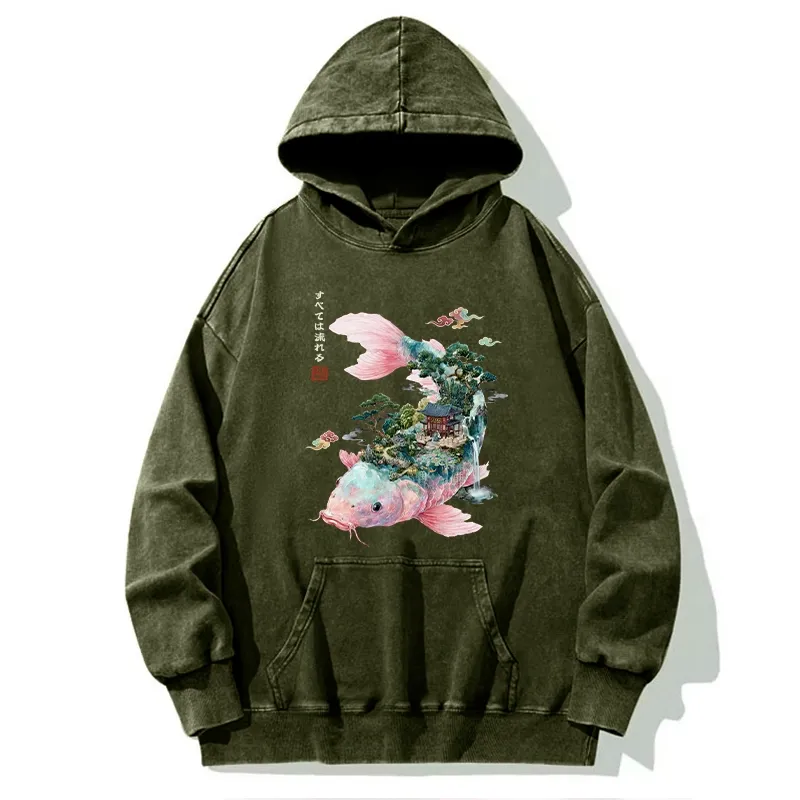 Tokyo-Tiger Journey Of The Flowing Koi Washed Hoodie