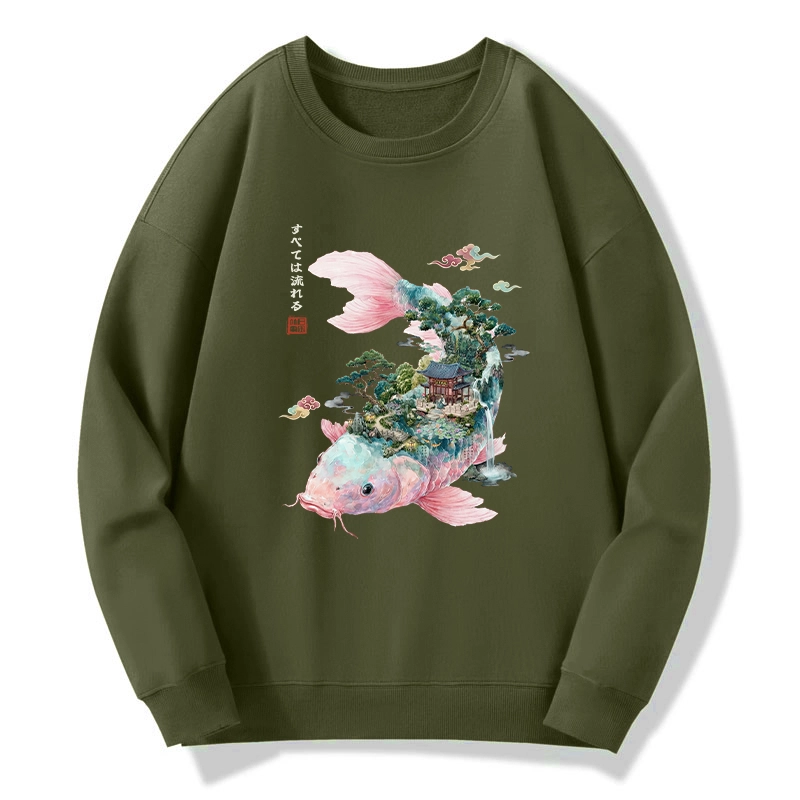 Tokyo-Tiger Journey Of The Flowing Koi Classic Sweatshirt