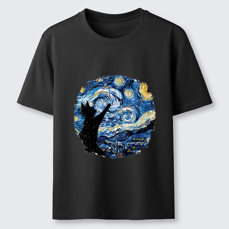 Tokyo-Tiger Starry Night Black Cat Classic T-Shirt