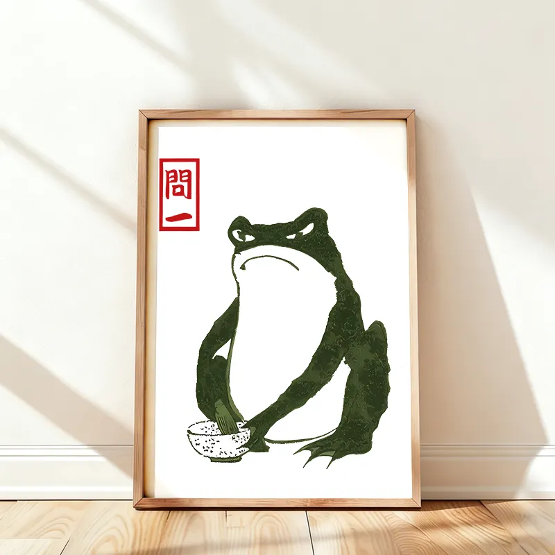 Tokyo-Tiger Woodblock Print Frog Wall Art Poster