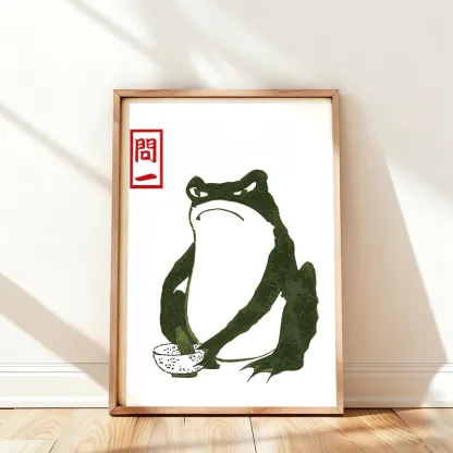 Tokyo-Tiger Woodblock Print Frog Wall Art Poster