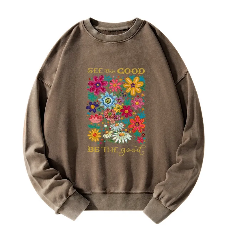 Tokyo-Tiger Flower：See The Good Be The Good Washed Sweatshirt