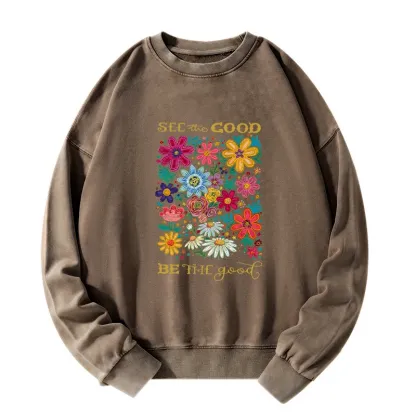 Tokyo-Tiger Flower：See The Good Be The Good Washed Sweatshirt