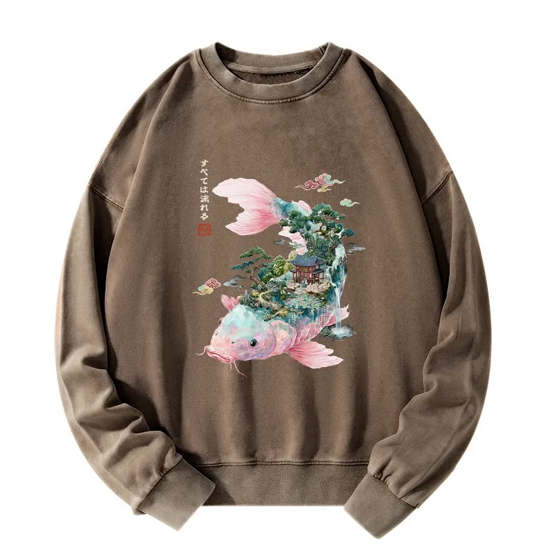 Tokyo-Tiger Journey Of The Flowing Koi Washed Sweatshirt