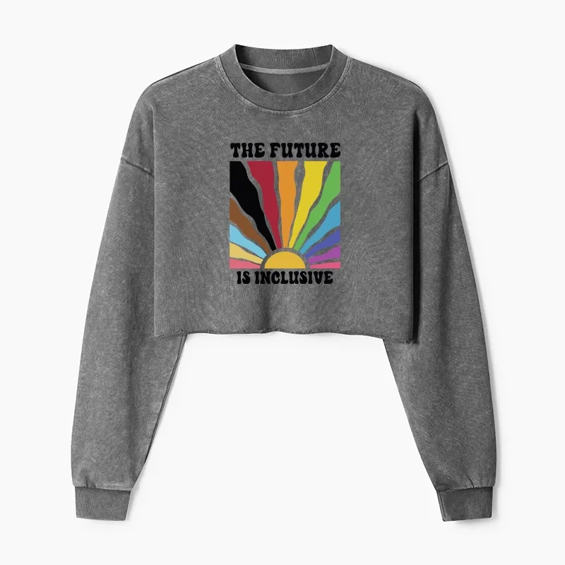 Tokyo-Tiger Pride Future Is Inclusive Washed Crop Sweatshirt