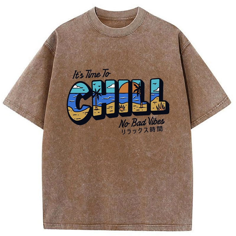 Tokyo-Tiger It's Time To Chill Washed T-Shirt