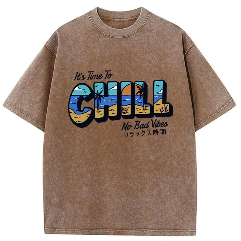 Tokyo-Tiger It's Time To Chill Washed T-Shirt
