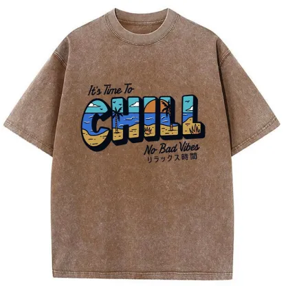 Tokyo-Tiger It's Time To Chill Washed T-Shirt