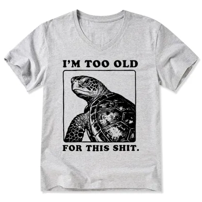 Tokyo-Tiger Turtle I Quit Meme Energy V-Neck Classic T-Shirt