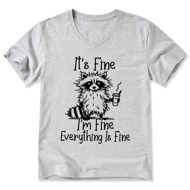 Tokyo-Tiger Raccoon Fine Meme V-Neck Classic T-Shirt