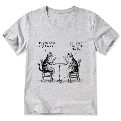 Tokyo-Tiger Cat Poker Night V-Neck Classic T-Shirt