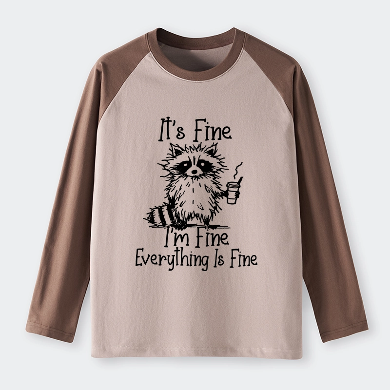 Tokyo-Tiger Raccoon Fine Meme Raglan Long Sleeve T-shirt