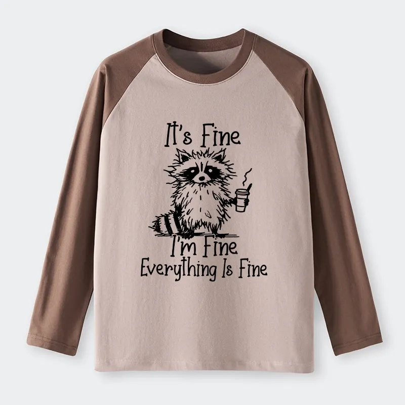 Tokyo-Tiger Raccoon Fine Meme Raglan Long Sleeve T-shirt