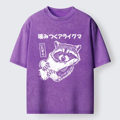 Tokyo-Tiger Naughty Raccoon Washed T-Shirt