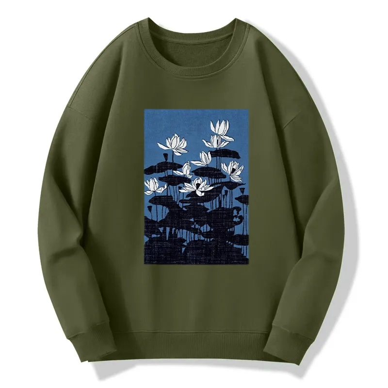 Tokyo-Tiger Blue Lotus Japanese Art Classic Sweatshirt