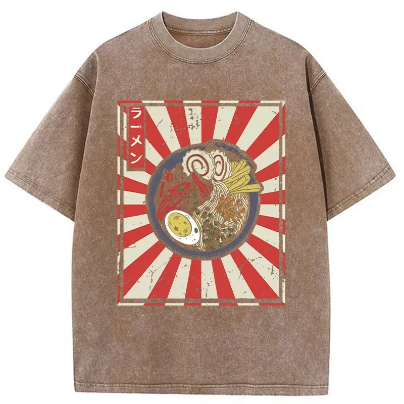 Tokyo-Tiger Japanese Delicious Ramen Washed T-Shirt