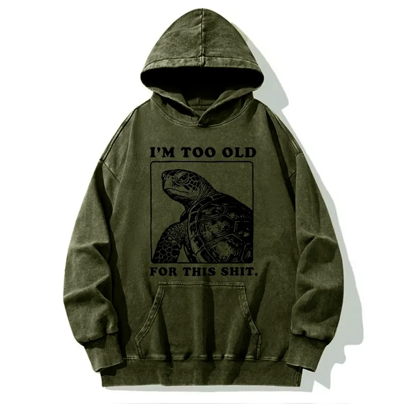 Tokyo-Tiger Turtle I Quit Meme Energy Washed Hoodie