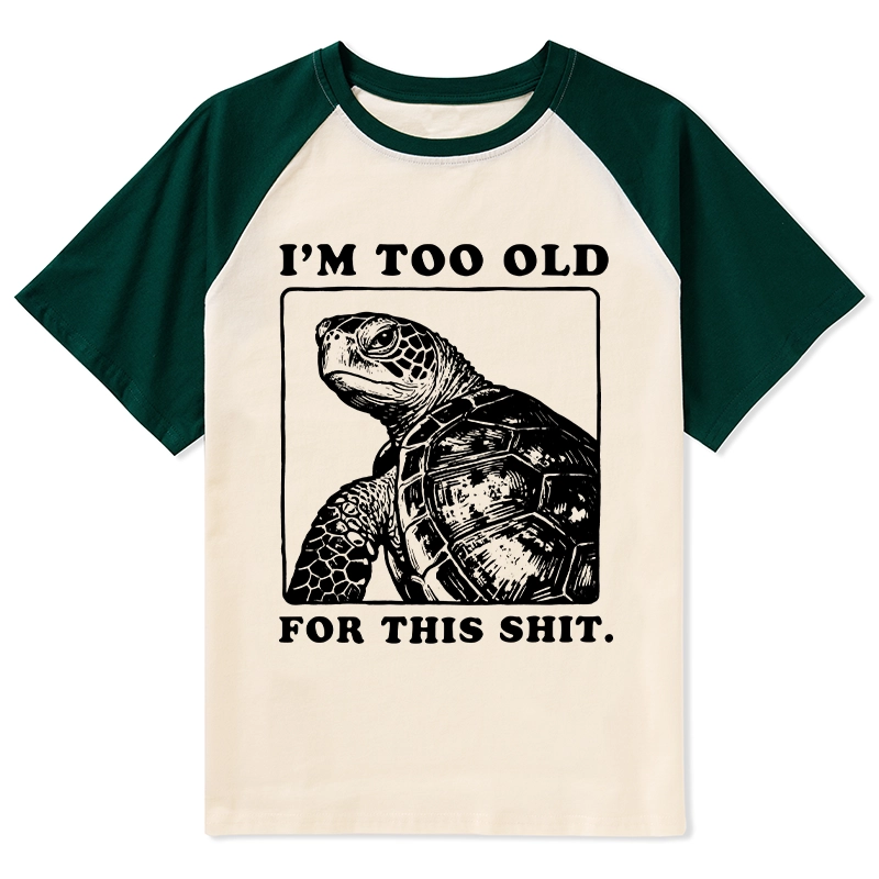 Tokyo-Tiger Turtle I Quit Meme Energy Raglan T-shirt