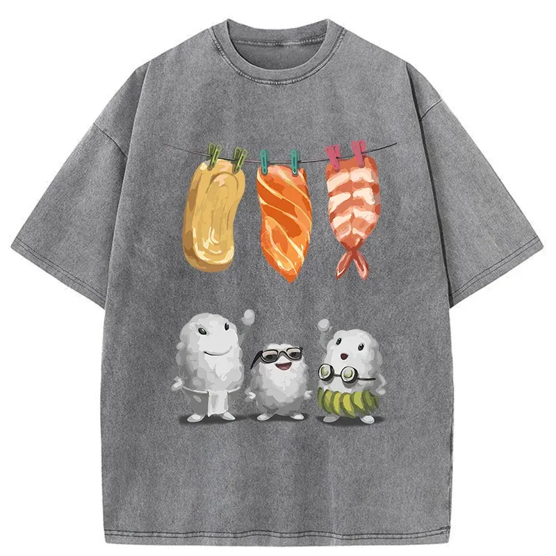Tokyo-Tiger Sushis Are Drying Their Clothes Washed T-Shirt