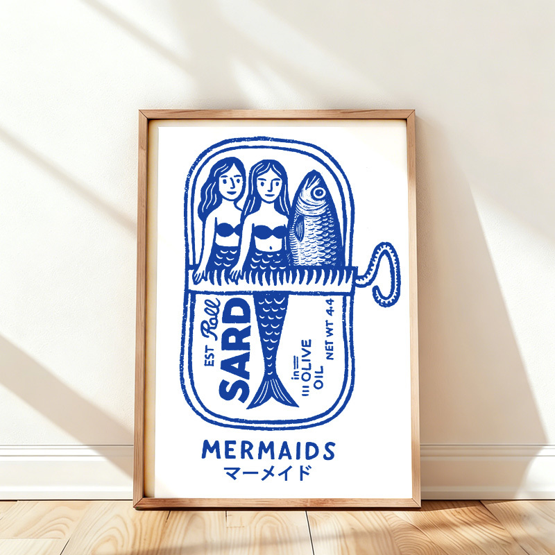 Tokyo-Tiger Mermaid Can Wall Art Poster