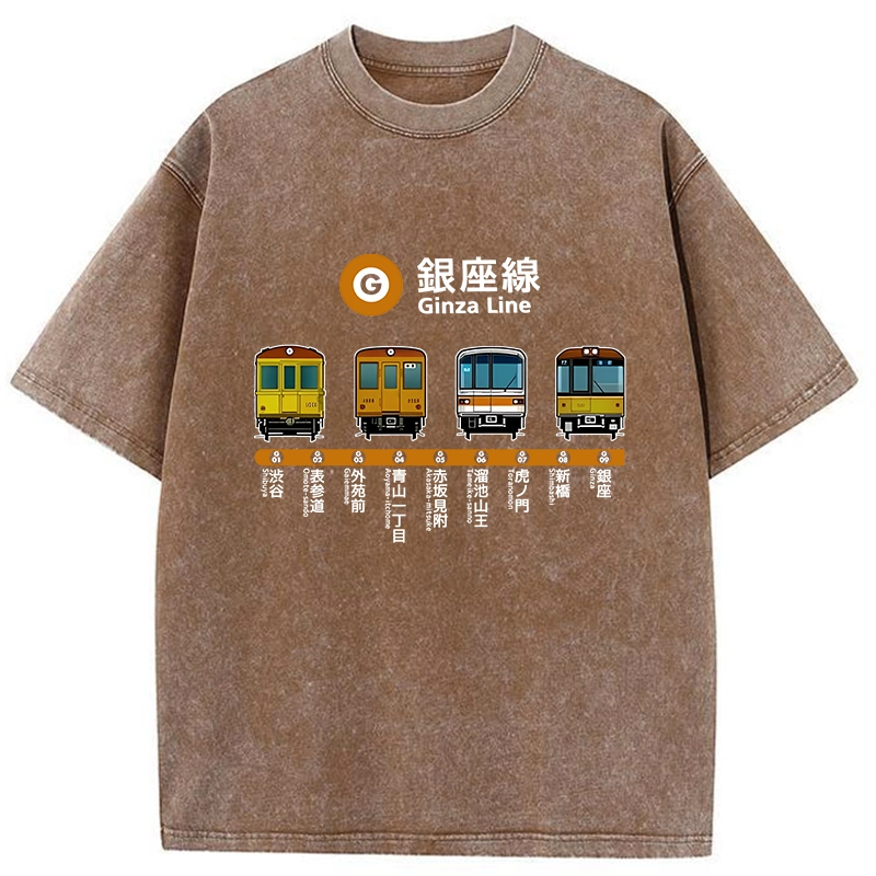 Tokyo-Tiger Japanese Ginza Line Washed T-Shirt