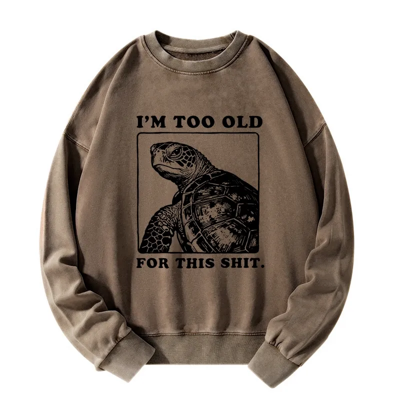 Tokyo-Tiger Turtle I Quit Meme Energy Washed Sweatshirt