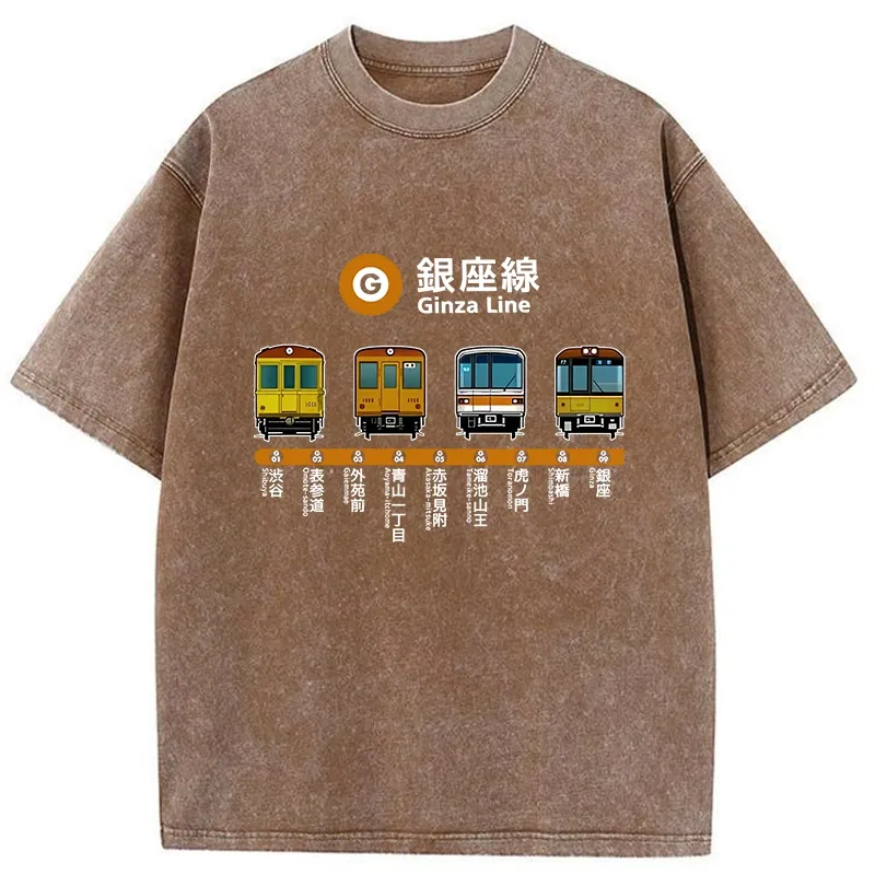 Tokyo-Tiger Japanese Ginza Line Washed T-Shirt