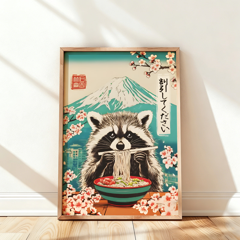 Tokyo-Tiger Please Give Raccoon A Discount Wall Art Poster