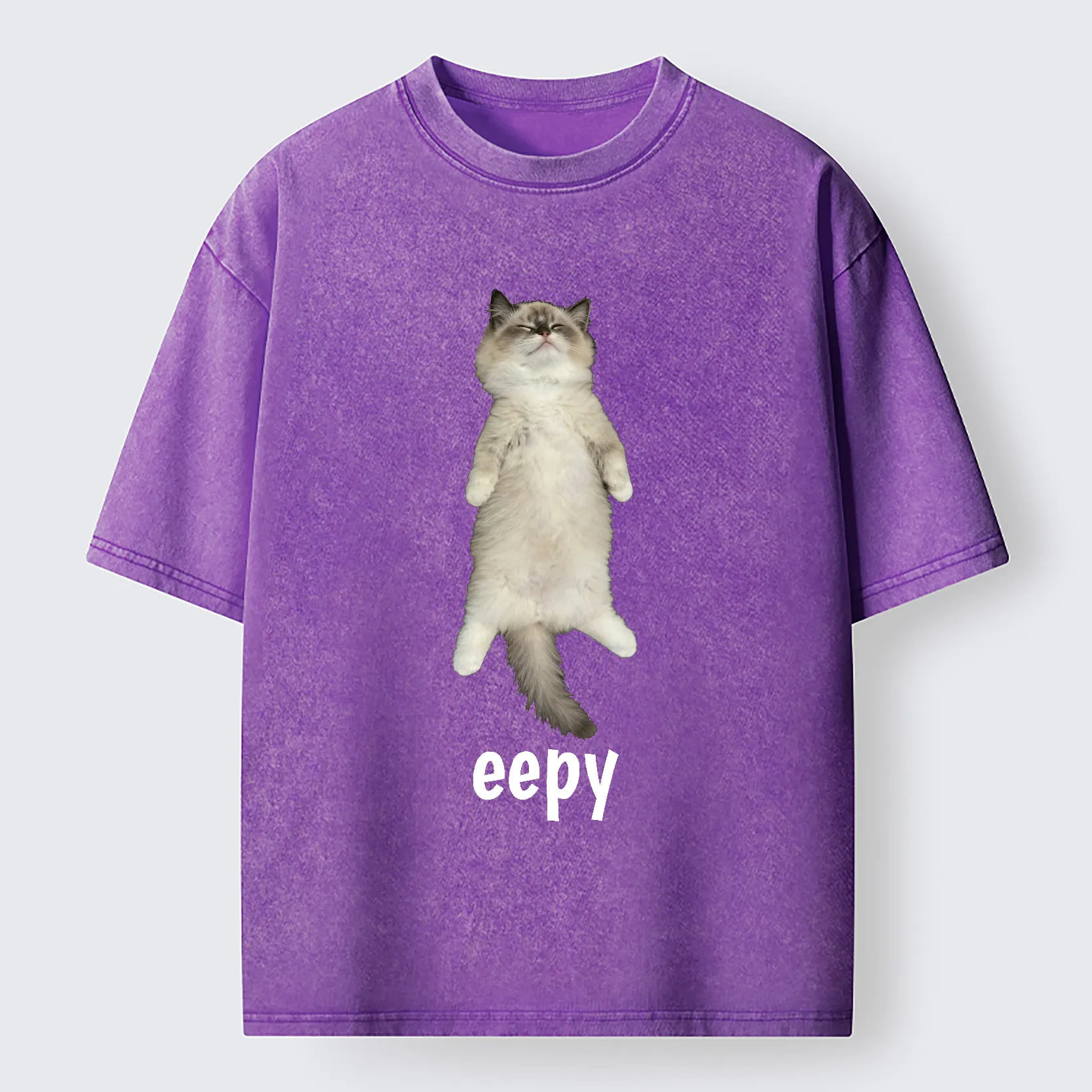 Tokyo-Tiger Cute Eepy Cat Washed T-Shirt