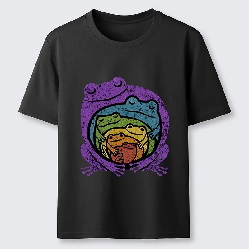 Tokyo-Tiger Rainbow Frogs Hugging Classic T-Shirt