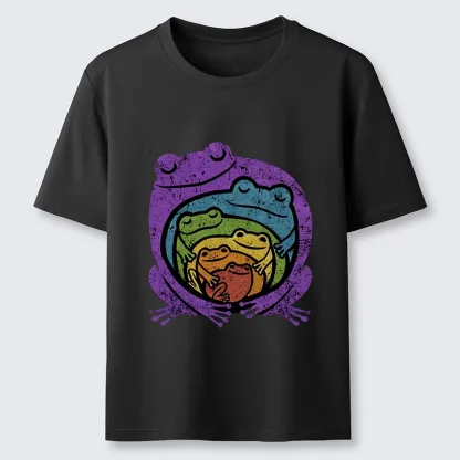 Tokyo-Tiger Rainbow Frogs Hugging Classic T-Shirt
