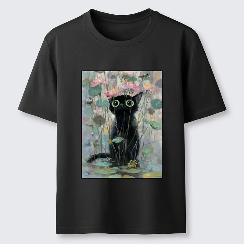 Tokyo-Tiger Black Cat In The Lotus Pond Classic T-Shirt