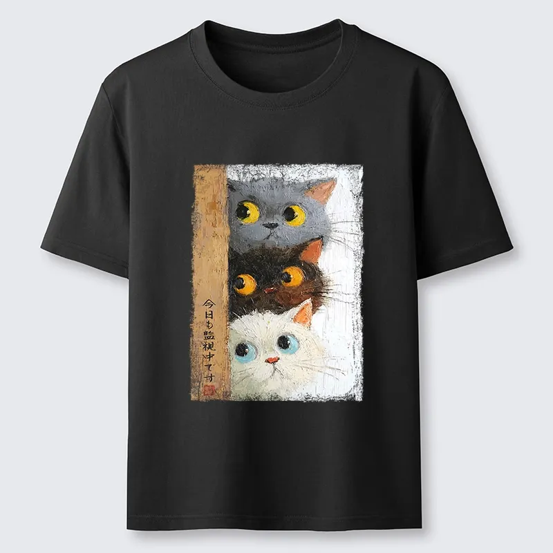 Tokyo-Tiger Three Cute Cats Watch You Classic T-Shirt Sale