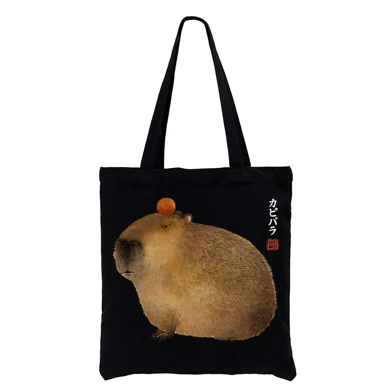 Tokyo-Tiger Calm Capybara Illustration Tote Bag