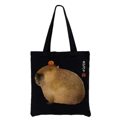 Tokyo-Tiger Calm Capybara Illustration Tote Bag