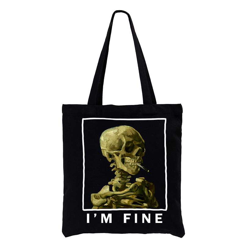 Tokyo-Tiger Skeleton Says Im Fine Tote Bag