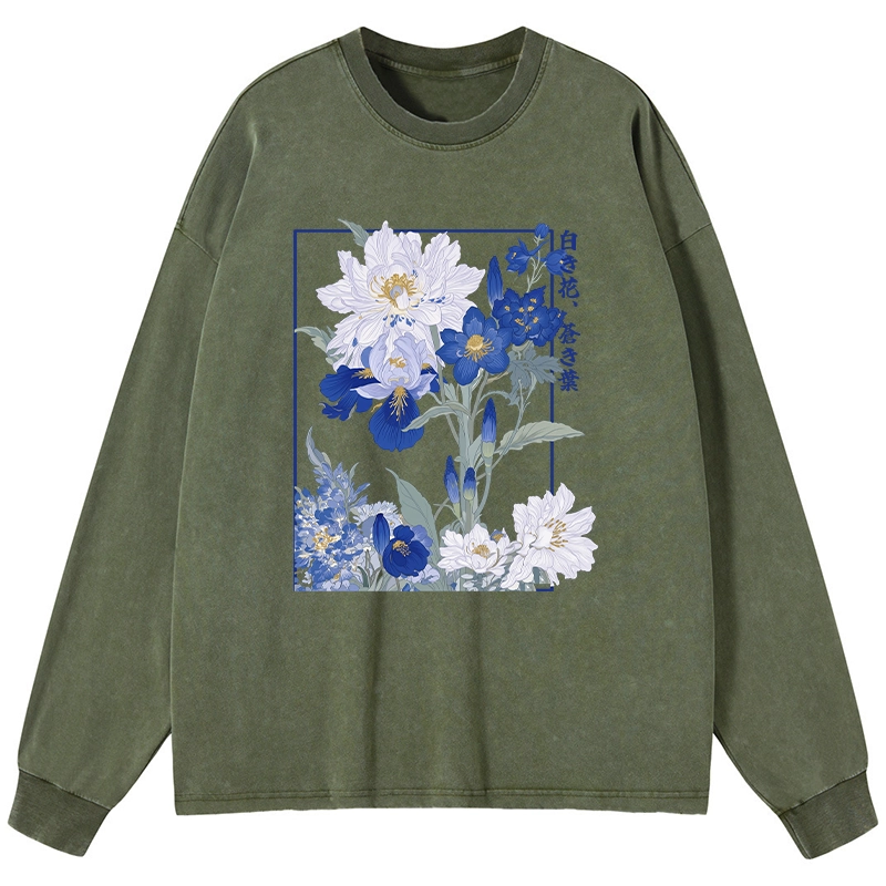 Tokyo-Tiger Blossoms Of The Firmament Washed Long Sleeve T-Shirt